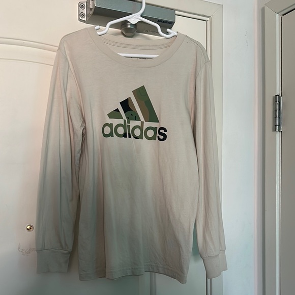 adidas Other - Boys Adidas Cream Long Sleeve Tee with Logo & matching pants